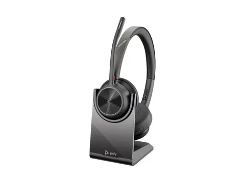 HP Poly Voyager 4320-M - Voyager 4300 UC series hodesett - on-ear - Bluetooth - trådløs, kablet - USB-C - svart - Certified for Microsoft Teams, Zoom Certified