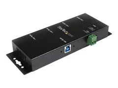 StarTech.com 4-Port USB 3.0 Hub Metal Industrial USB-A Hub - Wall or Desk Mountable USB Data Hub - TAA Compliant USB Expander Hub (ST4300USBM) - hub - 4 porter