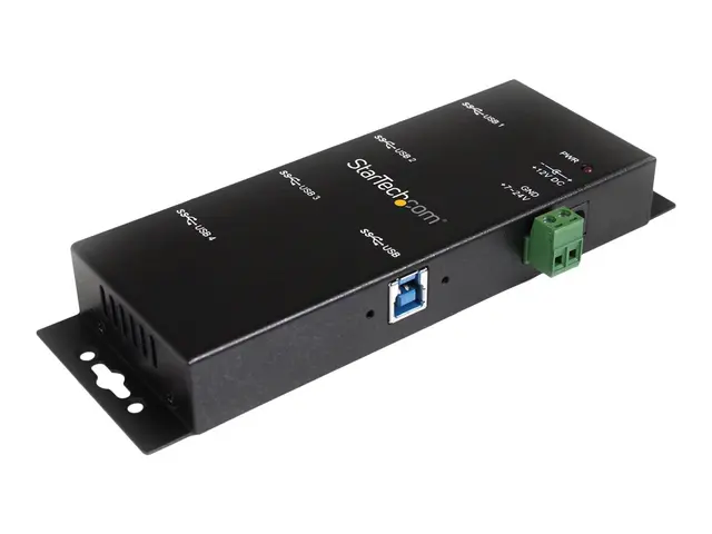 StarTech.com 4-Port USB 3.0 Hub - Metal Industrial USB-A Wall or D...