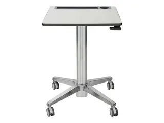 Ergotron LearnFit Tall - St&#229;ende skrivebord mobil - rektangul&#230;r - hvit - s&#248;lv sokkel