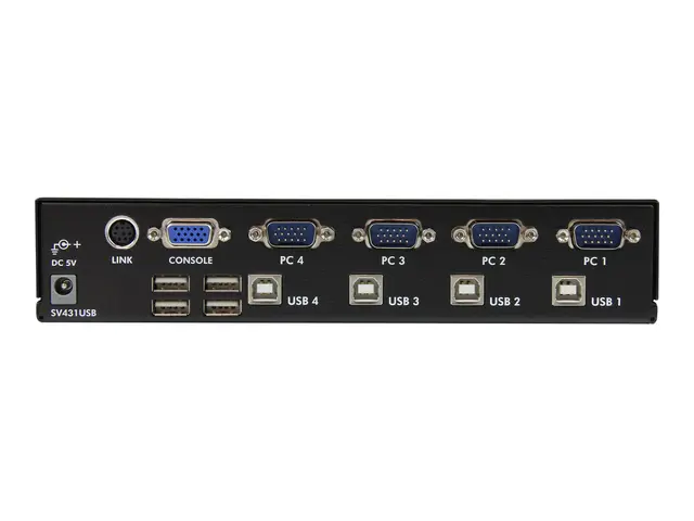 StarTech.com 4 Port Professional VGA USB KVM Switch with Hub - 1U ...