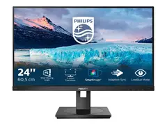 Philips S-line 242S1AE - LED-skjerm 24" - 1920 x 1080 Full HD (1080p) @ 75 Hz - IPS - 300 cd/m² - 1000:1 - 4 ms - HDMI, DVI-D, VGA, DisplayPort - høyttalere - svart tekstur
