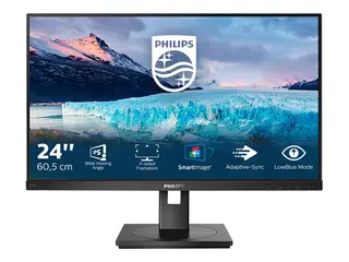 Philips S-line 242S1AE - LED-skjerm 24&quot; - 1920 x 1080 Full HD (1080p) @ 75 Hz - IPS - 300 cd/m&#178; - 1000:1 - 4 ms - HDMI, DVI-D, VGA, DisplayPort - h&#248;yttalere - svart tekstur