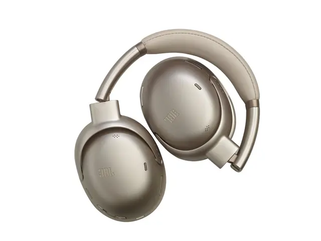 JBL Tour ONE M3 - Hodetelefoner med mikrofon full størrelse - Bluetooth - trådløs, kablet - aktiv støydemping - 3,5 mm jakk, USB-C - latte - Zoom Certified 