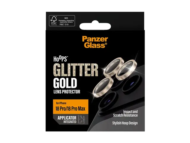 PanzerGlass Hoops - Linsebeskytter for mobiltelefon - glitrende gull