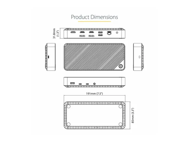 StarTech.com USB-C Triple Monitor Docking Station - HDMI/DP 4k Doc...