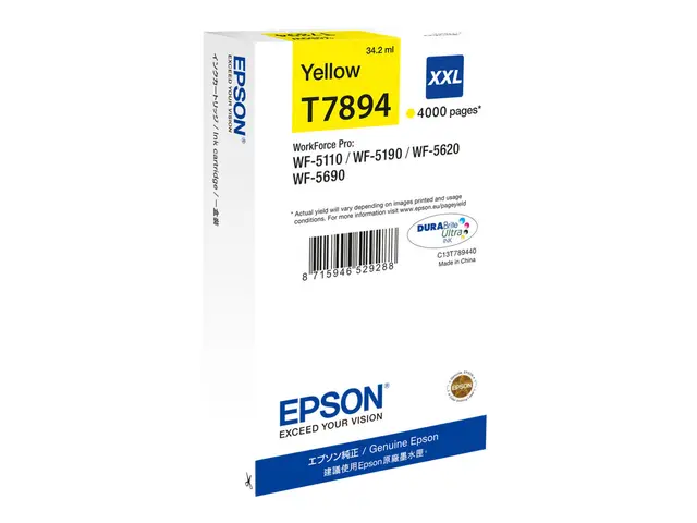 Epson T7894 - 34.2 ml - XXL-størrelse - gul - original - blekkpatr...