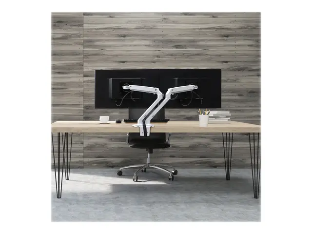 Ergotron MXV - Monteringssett justerbar arm for 2 skjermer hvit sk...