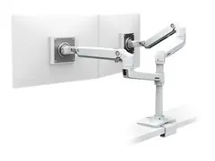 Ergotron LX - Monteringssett - justerbar arm for 2 LCD-skjermer - aluminium, st&#229;l - hvit - skjermst&#248;rrelse: inntil 24&quot; - skrivebordsmonterbar