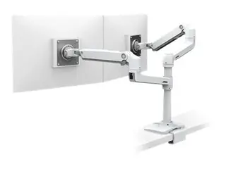 Ergotron LX - Monteringssett - justerbar arm for 2 LCD-skjermer - aluminium, st&#229;l - hvit - skjermst&#248;rrelse: inntil 24&quot; - skrivebordsmonterbar