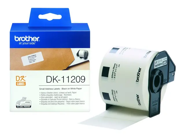 Brother DK-11209 - Svart på hvitt 800 adresselapper for QL-1050, 1...
