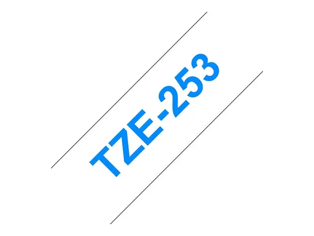 Brother TZe-253 - Blått på hvitt Rull (2,4 cm x 8 m) 1 kassett(er)...