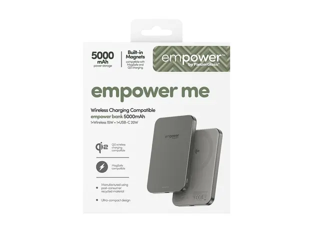 empower by PanzerGlass - Strømbank 5000 mAh (USB-C) titan