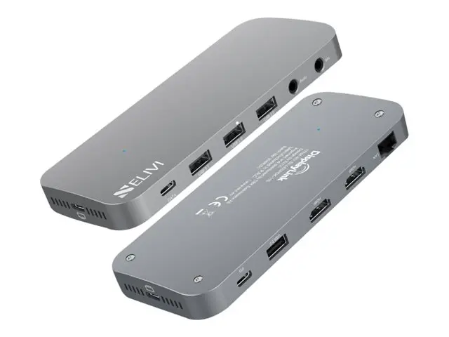 Elivi ORION - dokkingstasjon USB-C / USB-A 10-spors 2 x HDMI 1GbE,...