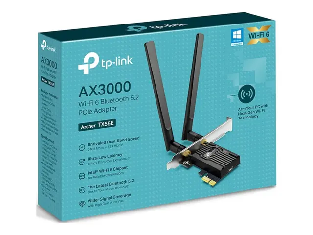 TP-Link ARCHER TX55E V2 - Nettverksadapter PCIe Wi-Fi 5, Bluetooth...
