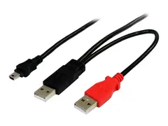 StarTech.com 6 ft USB Y Cable for External Hard Drive USB A to mini B - USB cable - USB (M) to mini-USB Type B (M) - USB 2.0 - 6 ft - black - USB2HABMY6 - USB-kabel - USB til mini-USB type B - 1.8 m