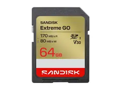 SanDisk Extreme Go - Flashminnekort - 64 GB Video Class V30 / UHS-I U3 - SDXC UHS-I