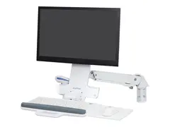 Ergotron StyleView Sit-Stand Combo Monteringssett (leddarm, tastaturbakke) - for LCD-skjerm / PC-utstyr - aluminium, kvalitetsplast - hvit - skjermst&#248;rrelse: inntil 24&quot; - veggmonterbar