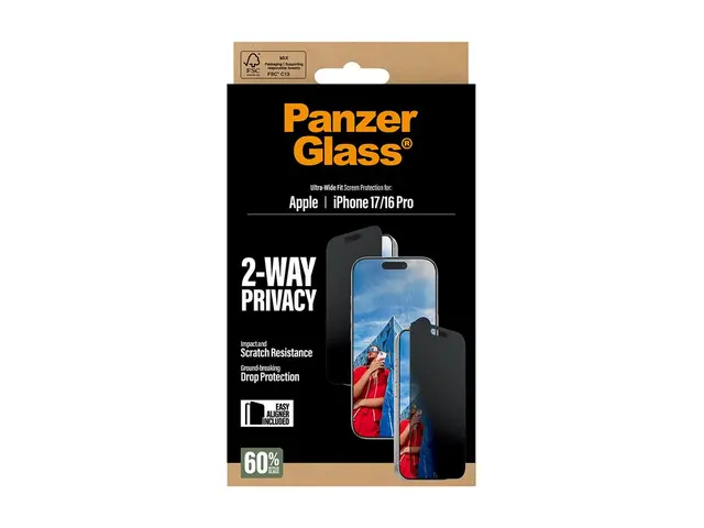 PanzerGlass Privacy - Skjermbeskyttelse for mobiltelefon - ultravi...