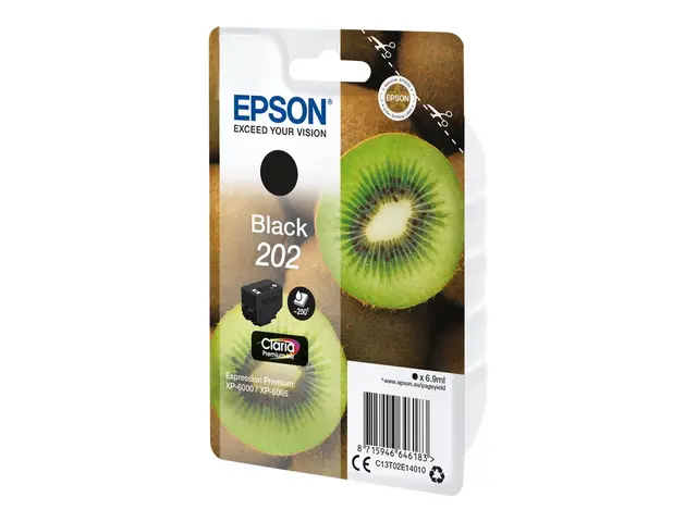 Epson 202 - 6.9 ml - svart - original - blære med RF/lyd-alarm - b...