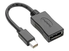 Eaton Tripp Lite Series Keyspan Mini DisplayPort to DisplayPort Adapter, 4K 60 Hz, Black (M/F), 6-in. (15.24 cm) DisplayPort-kabel - Mini DisplayPort hann til DisplayPort hunn - 15.24 cm - skjermet - svart - 4K-st&#248;tte