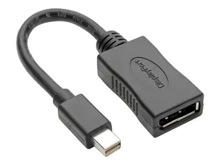 Eaton Tripp Lite Series Keyspan Mini DisplayPort to DisplayPort Adapter, 4K 60 Hz, Black (M/F), 6-in. (15.24 cm) DisplayPort-kabel - Mini DisplayPort hann til DisplayPort hunn - 15.24 cm - skjermet - svart - 4K-st&#248;tte