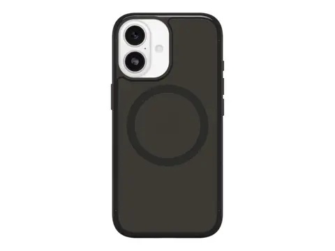OtterBox Symmetry Series Clear - Baksidedeksel for mobiltelefon MagSafe-samsvar - polykarbonat, termoplastisk elastomer (TPE) - black mist (clear/black) - for Apple iPhone 17