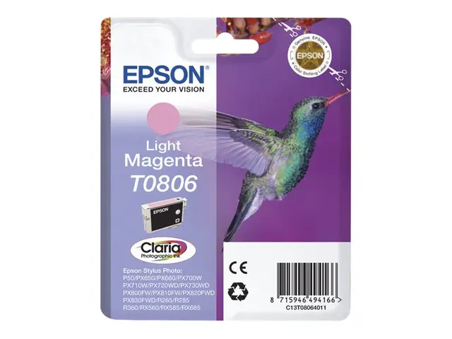 Epson T0806 - 7.4 ml - lys magenta - original - blister - blekkpat...