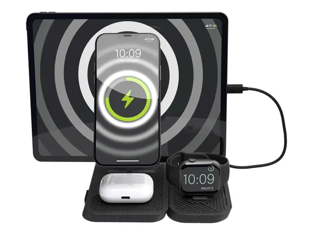 ZENS 4-in-1 - Trådløst ladestativ Modulær, med iPad + AC-strømadap...