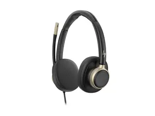 HP Poly Mission 825 - Mission 800 Series hodesett - on-ear - kablet - aktiv støydemping - USB-A, USB-C - svart - Certified for Microsoft Teams, Works With Chromebook Certified, Zoom Certified, Google Meet Certified