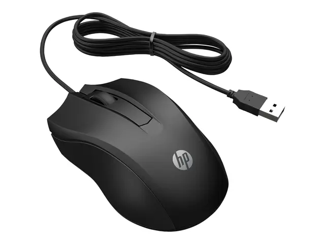 HP 100 - Mus høyre- og venstrehåndet optisk 3 knapper kablet USB f...