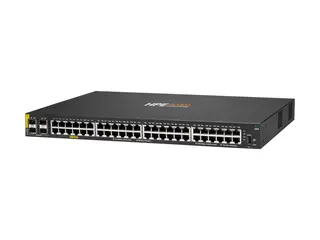 HPE Aruba 6100 48G Class4 PoE 4SFP+ 370W Switch Switch - Styrt - 48 x 10/100/1000 (PoE+) + 4 x 1 Gigabit / 10 Gigabit SFP+ - side til side-luftflyt - rackmonterbar - PoE+ (370 W)