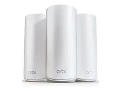 NETGEAR Orbi 870 Series RBE873 Wi-Fi-system - (ruter, 2 utvidere) - inntil 9000 kvadratfot - maske 10GbE, 2.5GbE, Wi-Fi 7 Multibånd
