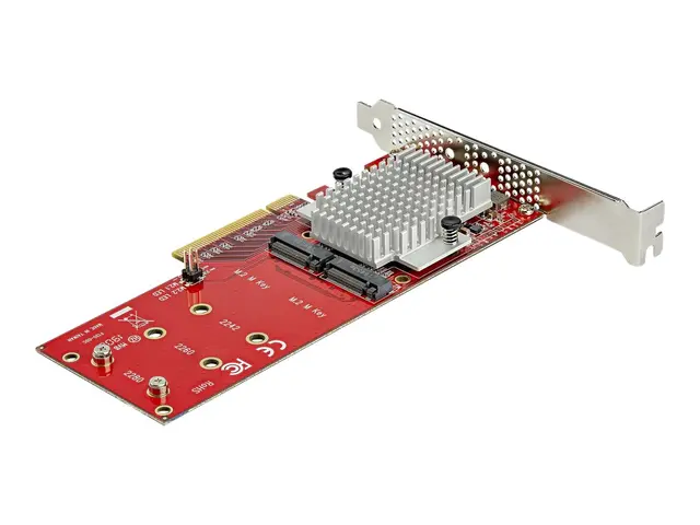 Startech Dual M.2 PCIe SSD Adapter Card, x8 / x16 NVMe or AHCI to ...