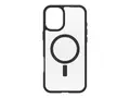 OtterBox React Series - Baksidedeksel for mobiltelefon MagSafe-samsvar - svart krystall (klar/svart) - for Apple iPhone 16 Plus
