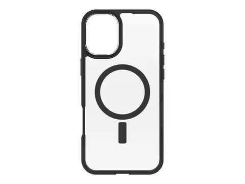 OtterBox React Series - Baksidedeksel for mobiltelefon MagSafe-samsvar - svart krystall (klar/svart) - for Apple iPhone 16 Plus