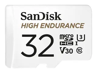 SanDisk High Endurance - Flashminnekort (microSDHC til SD-adapter inkludert) 32 GB - Video Class V30 / UHS-I U3 / Class10 - microSDHC UHS-I