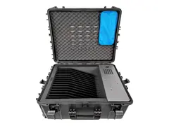 LEBA NoteCase Falcon - Lagringsboks for 16 nettbrett - USB-C, synkronisering - l&#229;sbar - polypropylenkopolymer - svart - skjermst&#248;rrelse: inntil 13&quot;