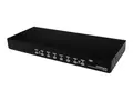 Startech 8 Port 1U RackMount USB PS/2 KVM Switch with OSD KVM-svitsj - 8 x KVM port(s) - 1 lokalbruker - stasjonær - for P/N: RK3236BKF