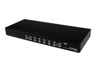 Startech 8 Port 1U RackMount USB PS/2 KVM Switch with OSD KVM-svitsj - 8 x KVM port(s) - 1 lokalbruker - stasjonær - for P/N: RK3236BKF