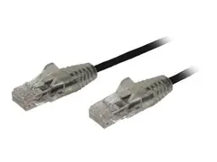 STARTECH 2.5M SLIM CAT6 CABLE - BLACK SNAGLESS - 28 AWG COPPER WIRE