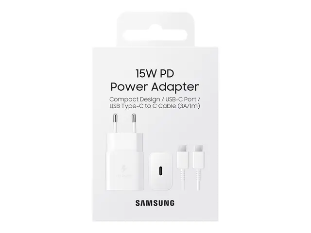 Samsung EP-T1510 - Strømadapter 15 watt 2 A PD (24 pin USB-C) hvit