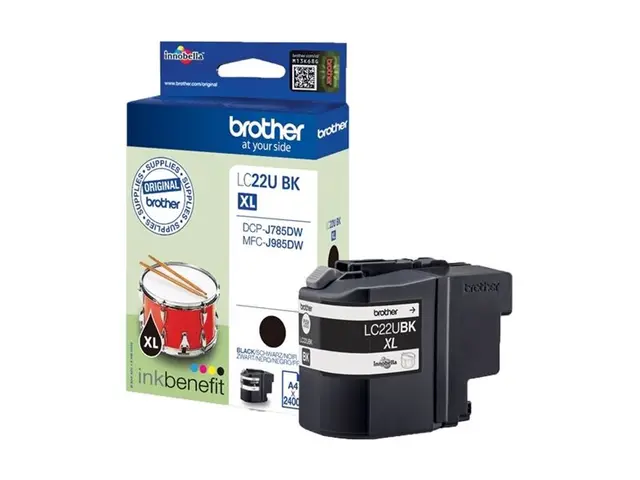 Brother LC22UBK - XL - svart - original - blekkpatron - for Brothe...