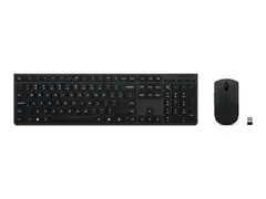 Lenovo Professional - Tastatur- og mussett full size - trådløs - 2.4 GHz, Bluetooth - QWERTY - Norsk - grå - brun boks