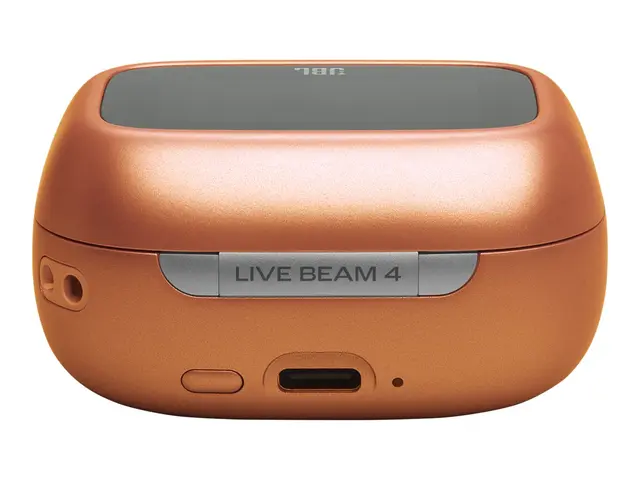 JBL LIVE Beam 4 - True wireless-hodetelefoner med mikrofon i øret - Bluetooth - aktiv støydemping - oransje 