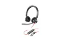 Poly Blackwire 3320 - Blackwire 3300 series hodesett - on-ear - kablet - USB-C - svart - UC-sertifisert