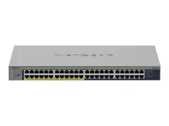 NETGEAR GS748PP - Switch - ikke-styrt - 24 x 10/100/1000 + 24 x 10/100/1000 (PoE+) stasjonær, veggmonterbar - PoE+ (380 W)