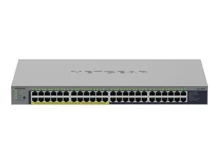NETGEAR GS748PP - Switch - ikke-styrt - 24 x 10/100/1000 + 24 x 10/100/1000 (PoE+) stasjonær, veggmonterbar - PoE+ (380 W)