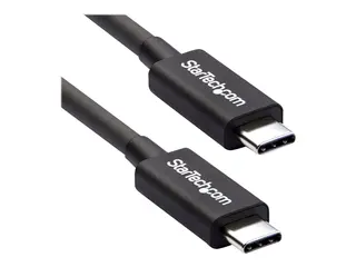StarTech.com 50cm (1.6ft) Thunderbolt 3 Cable, 40Gbps, 100W PD, 4K/5K Video, Thunderbolt-Certified, Compatible w/ TB4/USB 3.2/DisplayPort Thunderbolt-kabel - 24 pin USB-C til 24 pin USB-C - 50 cm