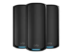 NETGEAR Orbi 970 Series RBE973SB Wi-Fi-system - (ruter, 2 utvidere) - inntil 10 000 kvadratfot - maske 10GbE, 2.5GbE, Wi-Fi 7 Quad-Band